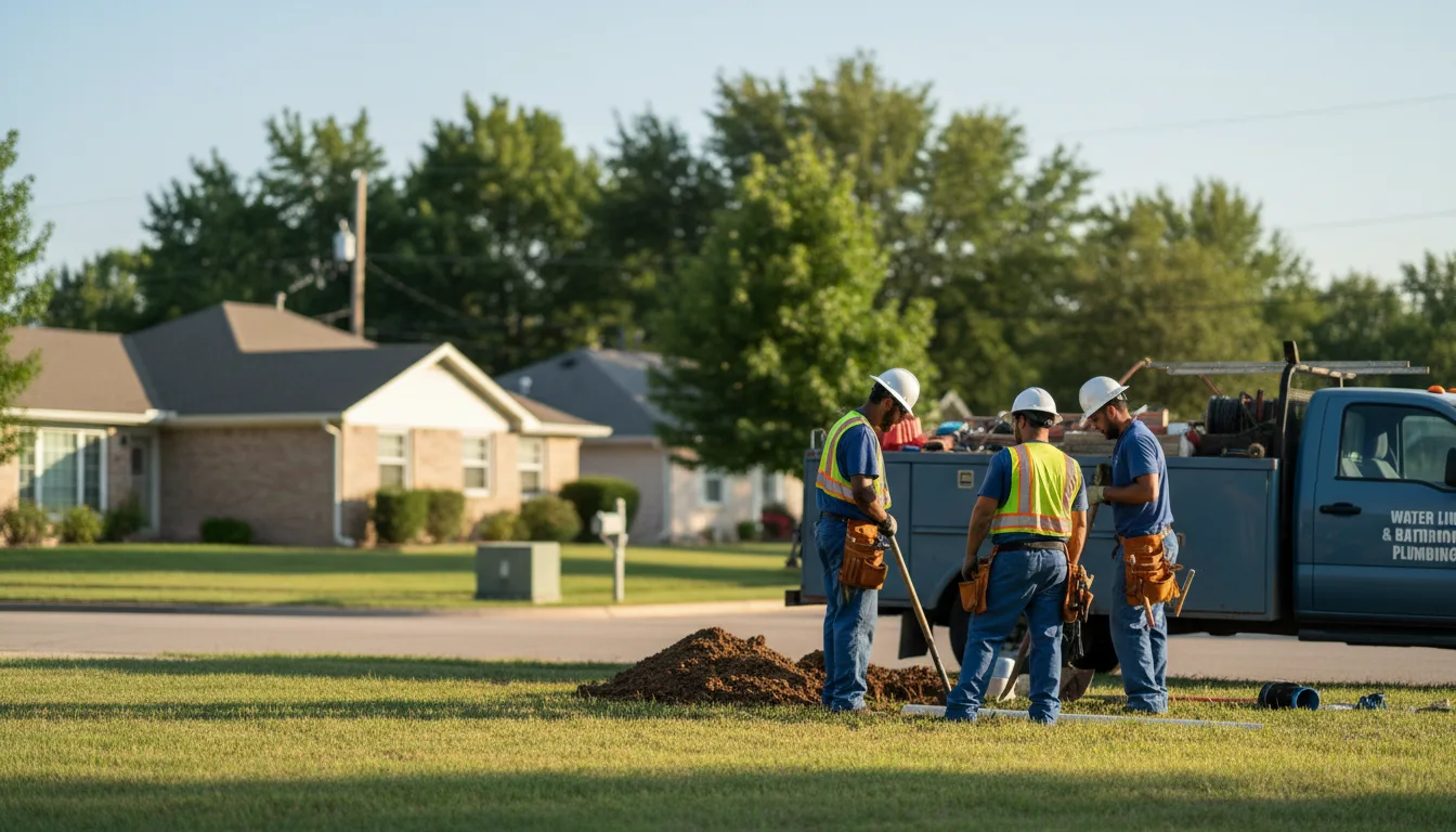 Residential water line and bathroom plumbing service in Alma, KS